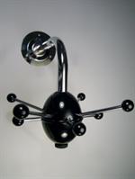 Hatrack Saturnus - retro knage / knager�kke, drejelig, krom og tr�, sort - ( incl. skruer og plugs ).
