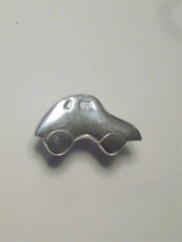 Bil knop, poleret aluminium, stor.