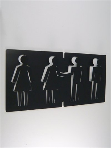 Adam + Eve - knager�kke, designet af Julian Appelius, metal, sort - ( st�rkt selvkl�bende og til skruer ).
