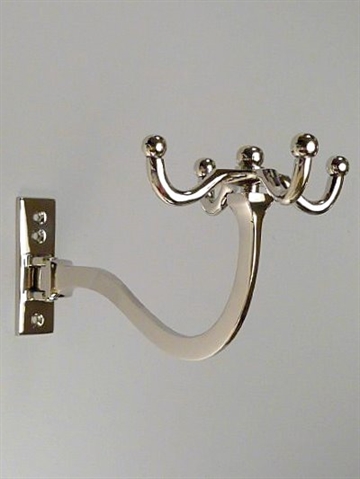 Firekrogsknage, forkromet messing, drejelig b�de ved v�g og kroge.