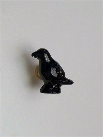 Fugle knop, sort porcel�n, stor.