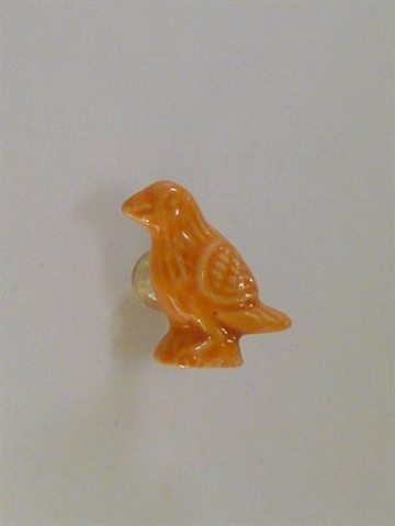 Fugle knop, orange porcel�n, stor.