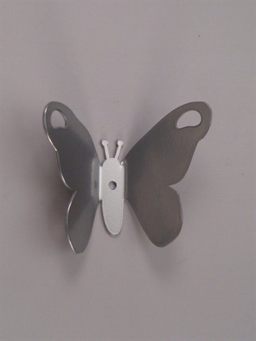 Sommerfugl - knage, Pluto design, s�lvgr�lakeret st�l.