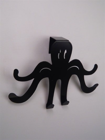 Octopus - knager�kke, sort emaljeret jern, til at h�nge over d�r.