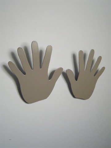 Hands knager, design Boxtel Buijs, st�l, gr�brun - ( 2 stk pakke incl. monteringsvejledning, skruer og plugs ).