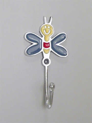 Sommerfugl - b�rneknage, aluminium m. farvet emalje.