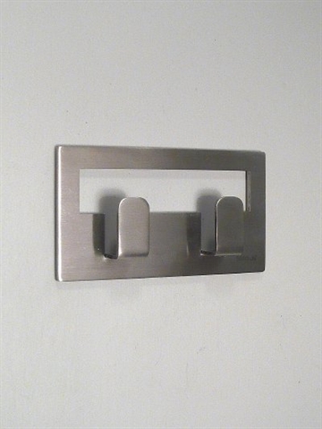 Windo design - dobbeltknage, mat b�rstet rustfrit st�l, st�rkt selvkl�bende.