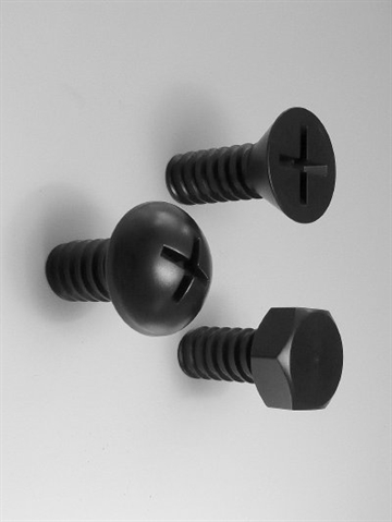 Screw - knages�t, Oner design, sort h�rd plast - ( incl. monteringsvejledning, skruer og plugs ). 