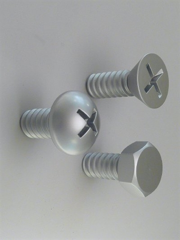 Screw - knages�t, Oner design, s�lv h�rd plast - ( incl. monteringsvejledning, skruer og plugs ). 
