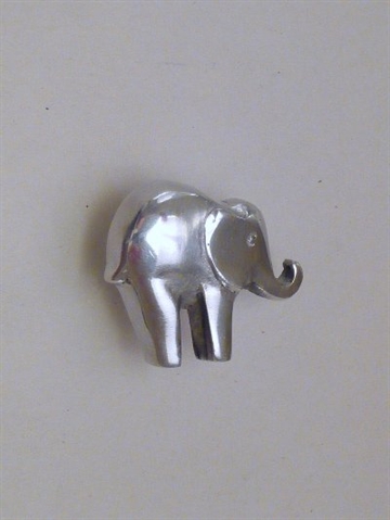 Elefant knop, poleret aluminium, mellemstor.