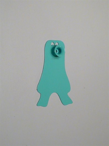 Who? me! drop - knage, design Trine Mervig, st�l, turkis - ( incl. skrue og plug ).