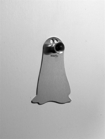 Who? me! ghost - knage, design Trine Mervig, mat b�rstet st�l - ( incl. skrue og plug ).