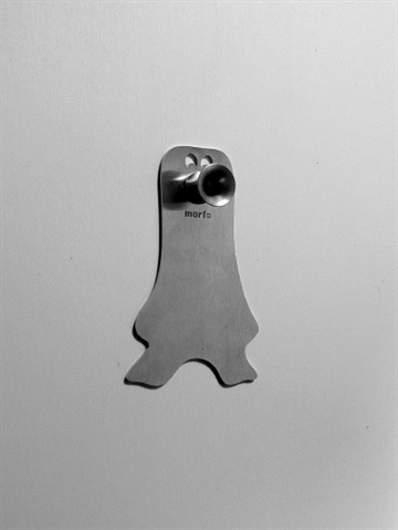 Who? me! blop - knage, design Trine Mervig, mat b�rstet st�l - ( incl. skrue og plug ).
