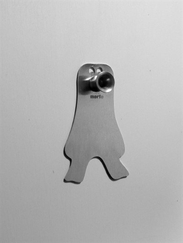 Who? me! drop - knage, design Trine Mervig, mat b�rstet st�l - ( incl. skrue og plug ).