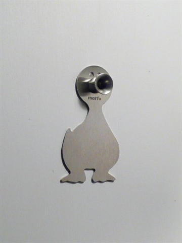 Who? me! duck - knage, design Trine Mervig, mat b�rstet st�l - ( incl. skrue og plug ).
