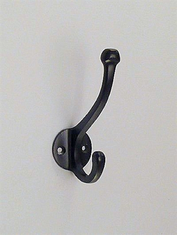 Klassisk knage, sortlak. aluminium, mellemstr.