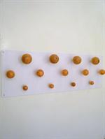 Plade m. natur tr�knopper, jern, hvid - ( incl. skruer og plugs ).