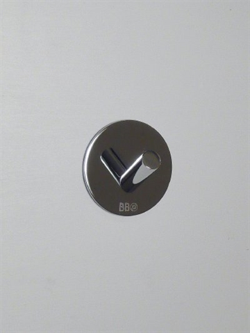 BB design - rund knage, blank krom, st�rkt selvkl�bende.