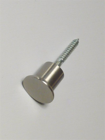 BB design - knageknop m. fast skrue, mat b�rstet krom - EGNET TIL V�G.