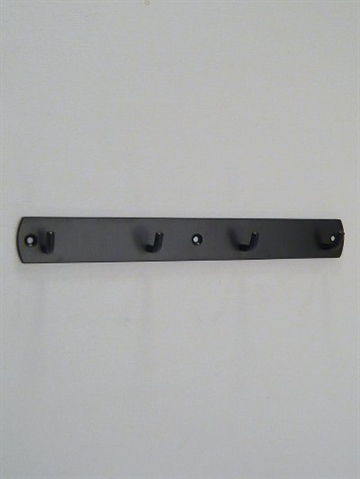 Klassisk knager�kke m. 4 kroge, st�l, silkemat sort.