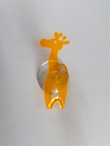 Giraf sugekop knage, orange, st�rk akryl.