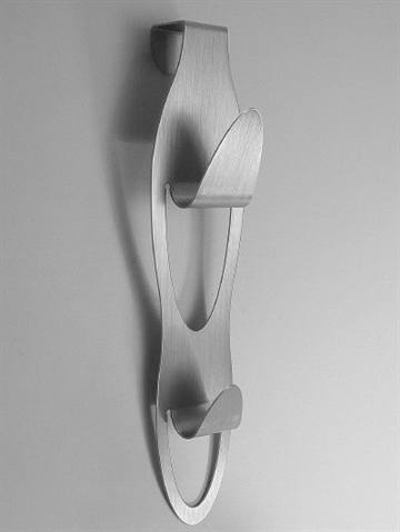 PEEL - h�nge over d�r knage m. 2 kroge, design William Harvey, mat b�rstet b�rstet st�l.