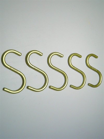Extra alu. krogs�t, 5 stk silkemat guld til So - hooked knager�kken.