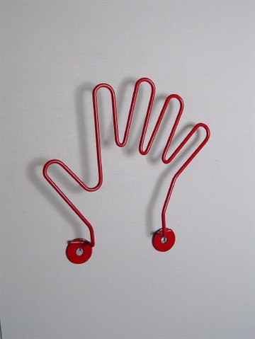 Hands up - knagen, design Quandt, r�dlakeret kraftig metaltr�d.