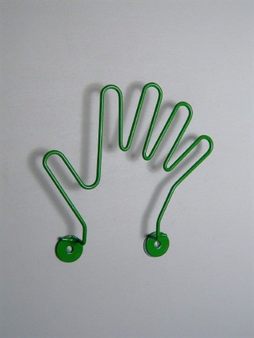 Hands up - knagen, design Quandt, gr�nlakeret kraftig metaltr�d.