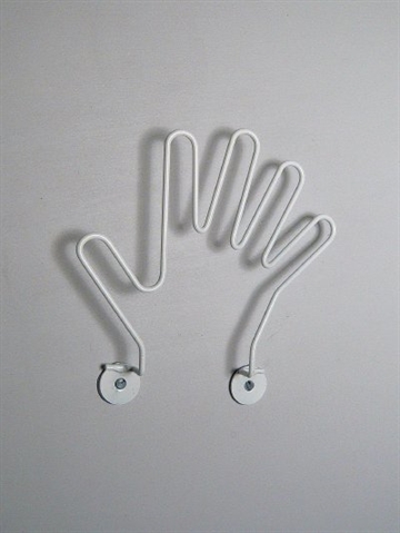 Hands up - knagen, design Quandt, hvidlakeret kraftig metaltr�d.