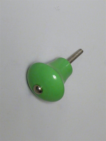 Gr�n lakeret tr�knop m. forkromet skrue, mellemstor.