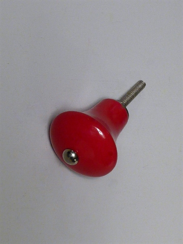R�d lakeret tr�knop m. forkromet skrue, mellemstor.