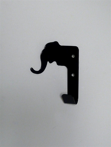Elefant knage m. 1 krog, sortlakeret st�l - ( snabel kan ogs� fungere som krog ).
