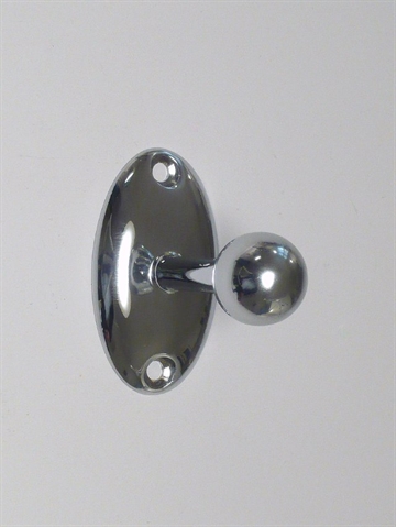 Knopknage m. lang hals og oval bagplade, design Kerr og co., rustfri blank krom, EGNET TIL V�G. - ( incl. skruer og plugs ).