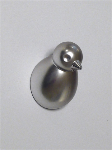 Birdie hook m. magnet under n�bbet til n�gler, design Alan Wisniewski, silkemat krom, ( incl. skrue og plug ).