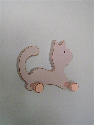 Katte b�rneknager�kke m. 2 knopper, sart lyslilla og lys rosa - oph�ngsbeslag p� bagsiden.