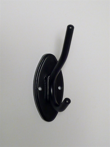 Silkemat sortlakeret metalknage m. oval bagplade.