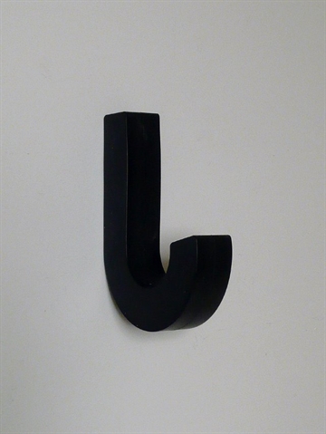 Gum hook, sort silikoneknage, design Gaku Otomo, m. indlagt oph�ngsbeslag p� bagsiden, incl. skruer - ( ogs� egnet til overt�j ).