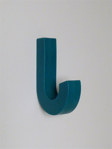 Gum hook, petroliumsgr�n silikoneknage, design Gaku Otomo, m. indlagt oph�ngsbeslag p� bagsiden, incl. skruer - ( ogs� egnet til overt�j ).