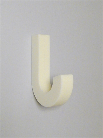 Gum hook, hvid silikoneknage, design Gaku Otomo, m. indlagt oph�ngsbeslag p� bagsiden, incl. skruer  - ( ogs� egnet til overt�j ).