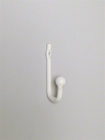 Hvid lakeret metalkrog m. knop.