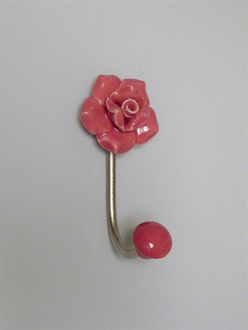 Rosa porcel�nsblomst knage, forkromet.