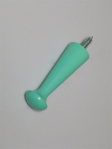 Lysegr�n lakeret tr�knop knage m. fast skrue, Anna F. design - EGNET TIL V�G.