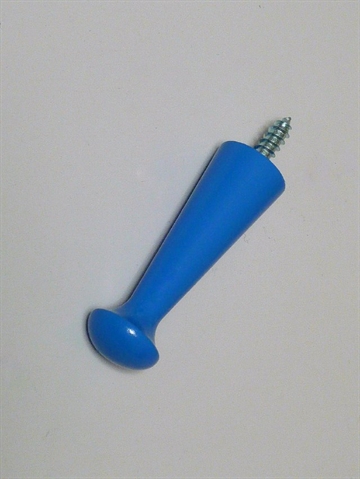 Bl� lakeret tr�knop knage m. fast skrue, Anna F. design - EGNET TIL V�G.