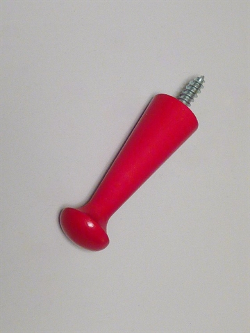 R�d lakeret tr�knop knage m. fast skrue, Anna F. design - EGNET TIL V�G.