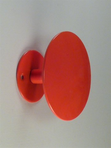 Uno hook, hv�lvet knop knage m. hals til b�jler, oranger�d lakeret metal, stor - ( inkl. skruer og plugs ).