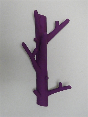 Branch hanger, design Harald Hynell, mat lilla gummibelagt st�bejern, stor - ( incl. skruer og plugs ).