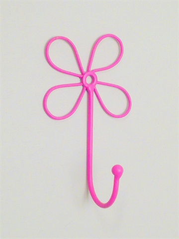 Blomst knage, pinklak. metal, stor.