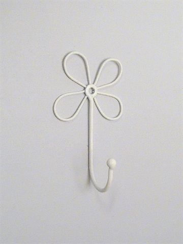 Blomst knage, hvidlak. metal, mellem.