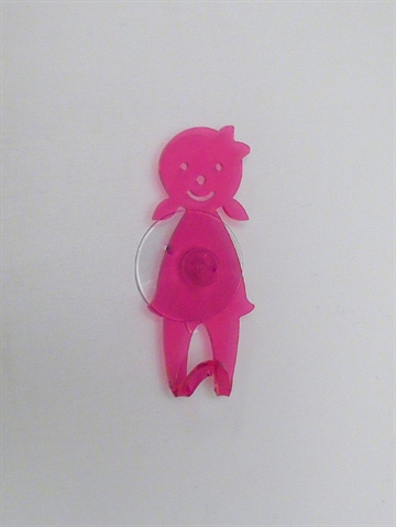 Pige sugekop knage, pink, st�rk akryl.